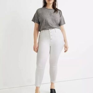 NWT Madewell High-Rise Skinny Crop Curvy Jeans in Pure White Size 37
